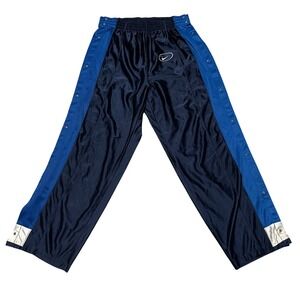 Vintage Nike Tearaway Track Pants Mens Large Navy Blue Snap Warm Up Trousers